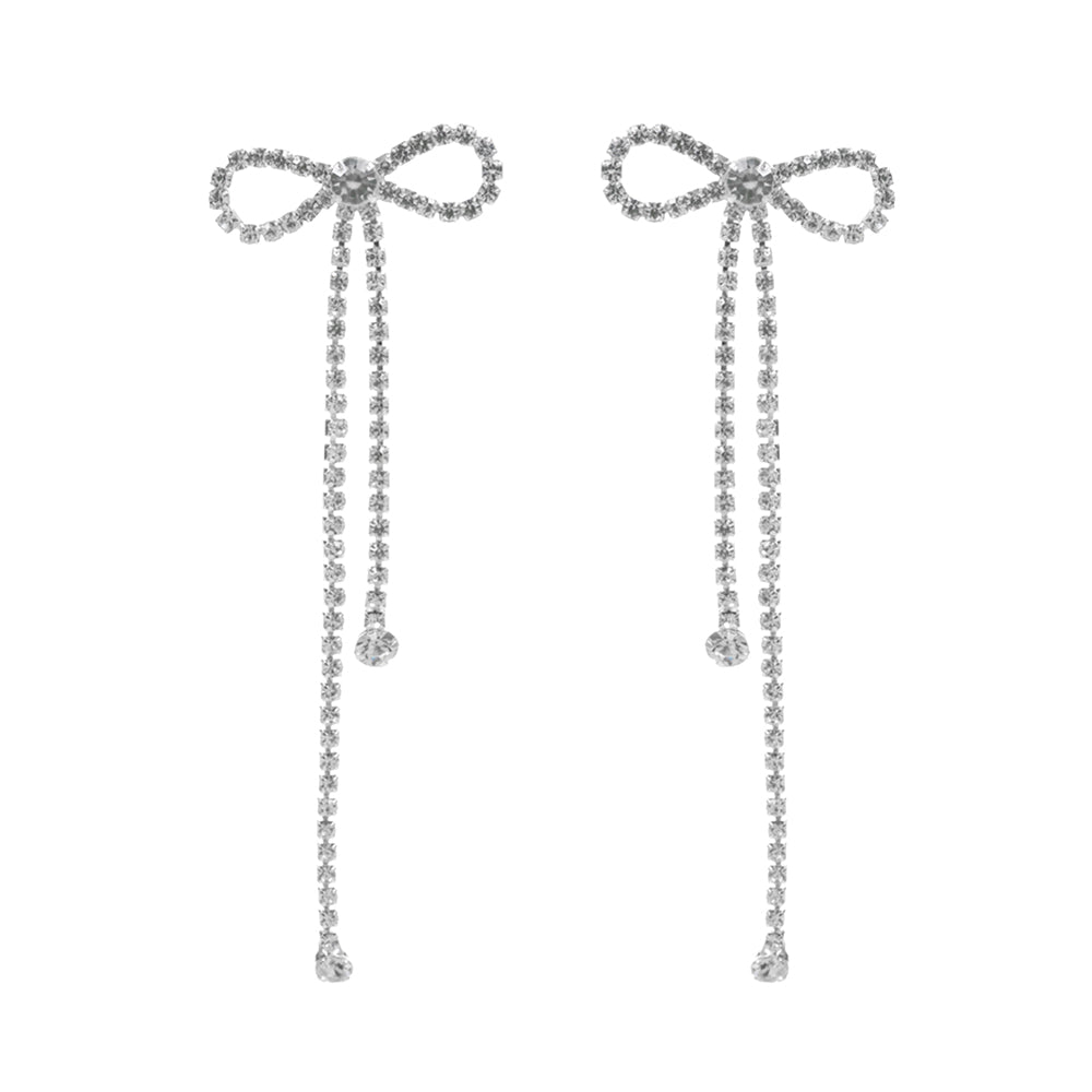 Rhinestone Bow Earrings