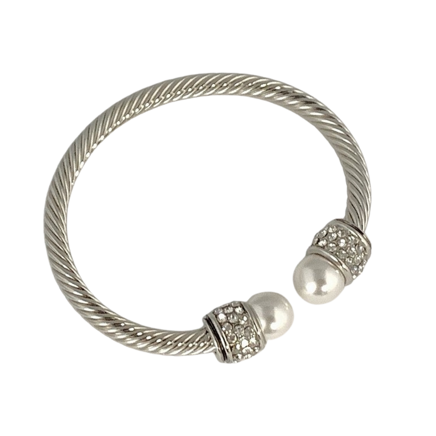 Pearl Rhinestone Cable Cuff