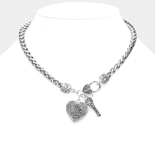 Esther Heart N Lock Necklace