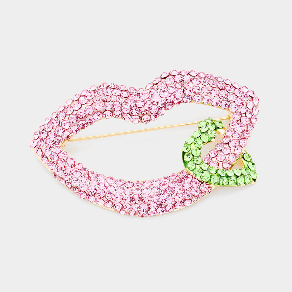 Bling Lips Brooch