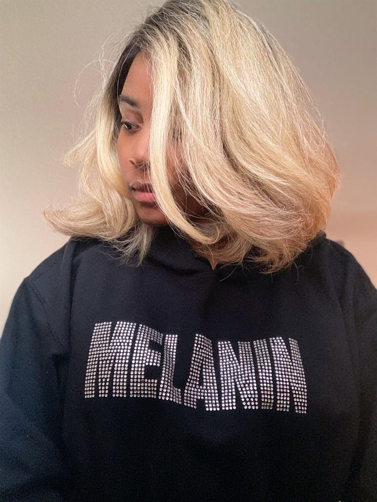 MELANIN RHINESTONE HOODIE