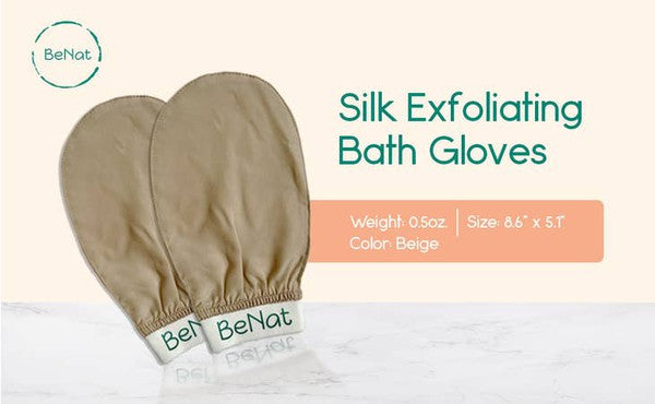 Silk Exfoliating Bath Gloves -Soft Silk