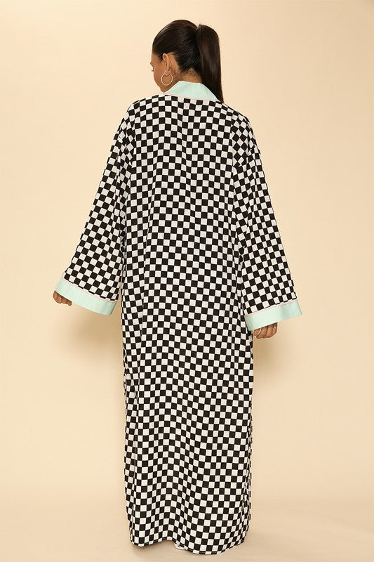 Lyric Checkered Kimono