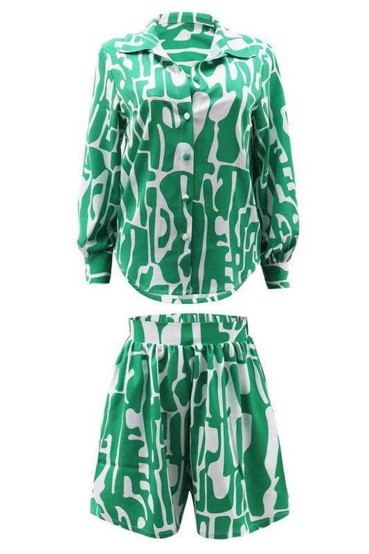 Serena Shorts Set- Green