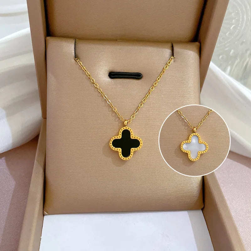 2-Way Clover Stainless Steel Necklace