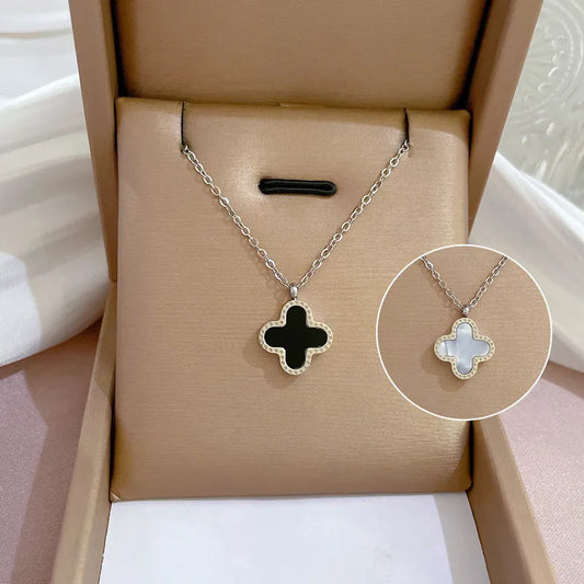 2-Way Clover Stainless Steel Necklace