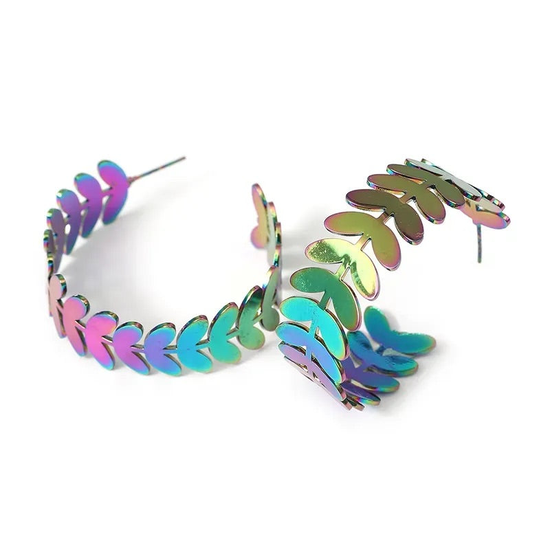 Oil Spill Leaf Hoops