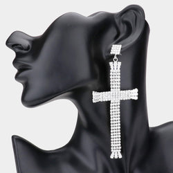 Rhinestone Cross Earrings