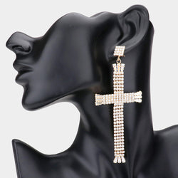 Rhinestone Cross Earrings