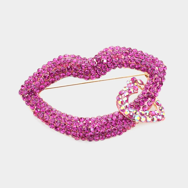Bling Lips Brooch