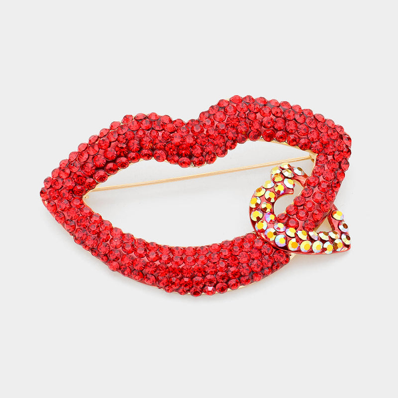 Bling Lips Brooch