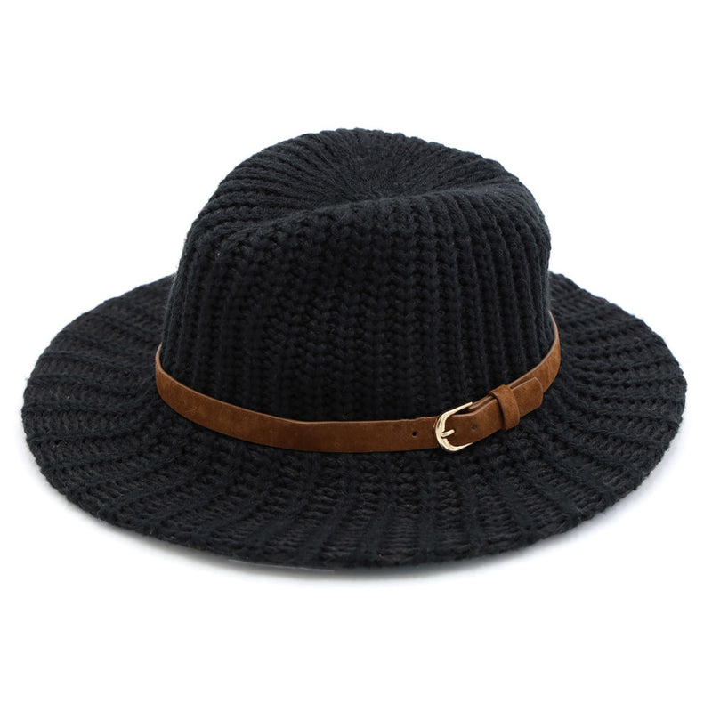 Knit Fedora Braided Wig Hat